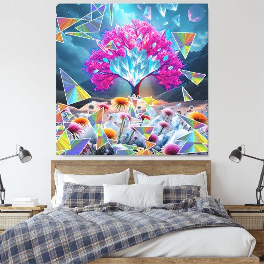 Kristallbaum des Lichts Leinwanddruck (Insitu (Schlafzimmer))