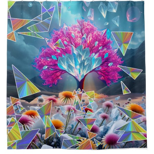 Kristallbaum Duschvorhang (Vorderseite)