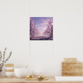 Kristallbäume-Allee am rosa Horizont Poster (Küche)