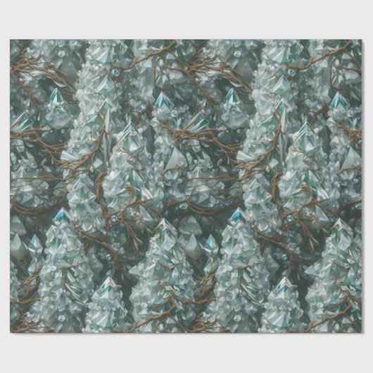 Kristallbäume mit nachblühendem Roots Wrapping Pap Geschenkpapier (Flach)