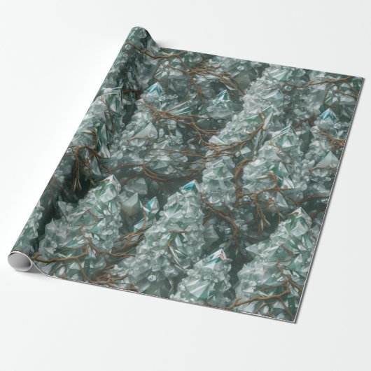 Kristallbäume mit nachblühendem Roots Wrapping Pap Geschenkpapier (Ungerollt)