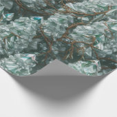 Kristallbäume mit nachblühendem Roots Wrapping Pap Geschenkpapier (Ecke)