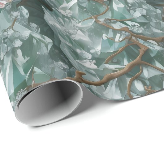 Kristallbäume mit nachblühendem Roots Wrapping Pap Geschenkpapier (Rolleneckpunkt)