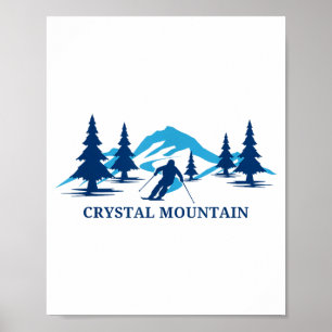 Kristallberg Michigan Skigebiet Skifahren Skifahre Poster