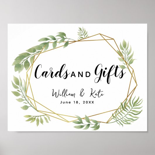 Kristallblättrige grüne Blattkarten & Geschenke Ho Poster (Vorne)