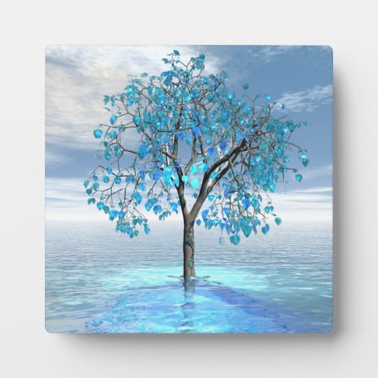 Kristallblauer Baum Fotoplatte (Vorderseite)