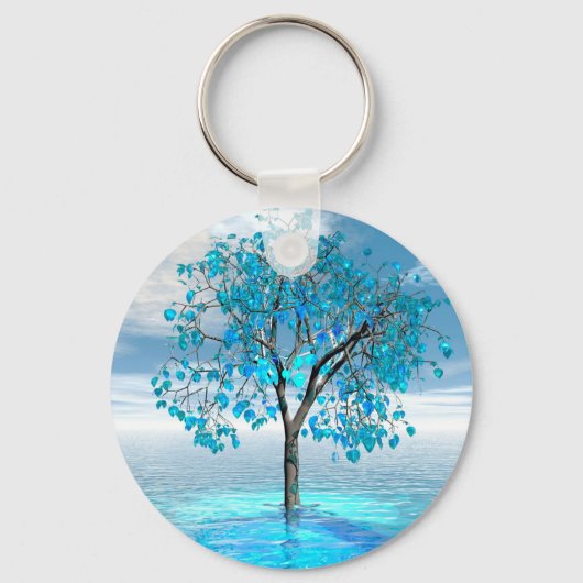 Kristallblauer Baum Schlüsselanhänger (Vorderseite)
