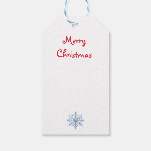 Kristallblaues Schneeflockendesign Geschenkanhänger (Rückseite)