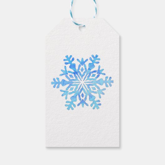 Kristallblaues Schneeflockendesign Geschenkanhänger (Rückseite)