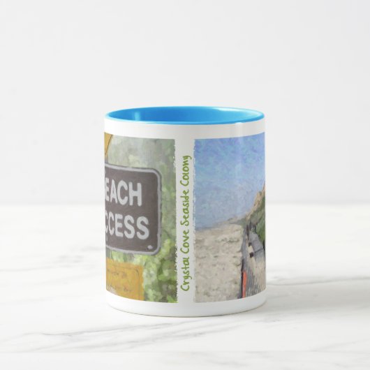 "Kristallbucht-Strand-" Tasse (Zentrum)