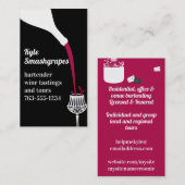 Kristalldekoratives Weinglas, das Weinflasche gieß Visitenkarte (Vorne/Hinten)