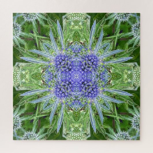 Kristalldistel-Blumenmuster Puzzle (Vertikal)
