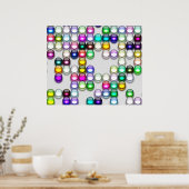 Kristalle Art Random Colors Balls 12 x 10 Poster (Küche)