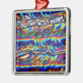 Kristalle des Zinkacetats unter dem Mikroskop Silbernes Ornament (Links)