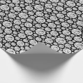 Kristalle Diamond White Gray Silver Metallic Black Geschenkpapier (Ecke)