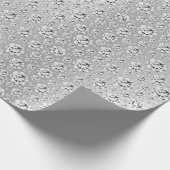 Kristalle Diamond White Gray Silver Metallic Brida Geschenkpapier (Ecke)