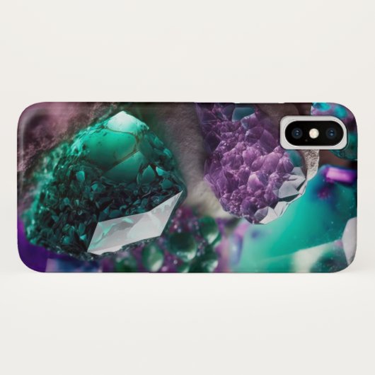 Kristalle Edelsteine Smaragdamethyst Case-Mate iPhone Hülle (Rückseite (Horizontal))