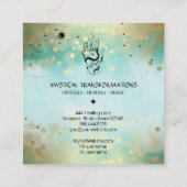 *~* Kristalle Handschlange Moon Magie Boho Aquamar Quadratische Visitenkarte (Rückseite)