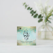 *~* Kristalle Handschlange Moon Magie Boho Aquamar Quadratische Visitenkarte (Stehend Vorderseite)
