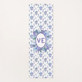 Kristalle in blau Lila und grün Yogamatte (Vorderseite)