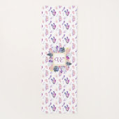 Kristalle in Rosa und Blau Yogamatte (Rückseite)