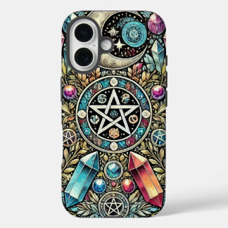 Kristalle, Mond, Sterne und Hexerei iPhone 16 Hülle