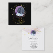 *~* Kristalle Moon Sky Kosmos HeilHand Quadratische Visitenkarte (Vorne/Hinten)