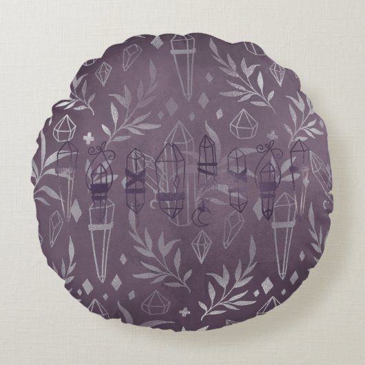 Kristalle Rundes Kissen (Vorderseite)