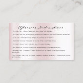 Kristalle Tropfen Rose Pink Aftercare Instruktion Visitenkarte (Rückseite)