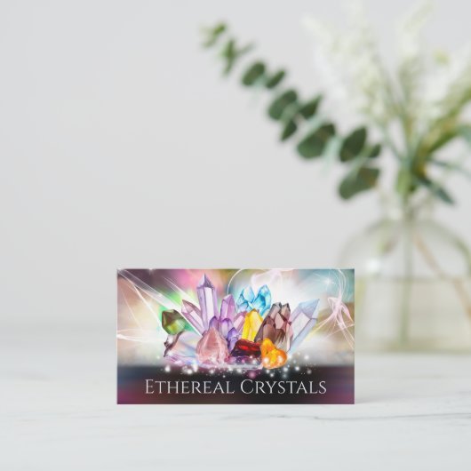 Kristalle und Edelsteine Energiefluss Visitenkarte (Stehend Vorderseite)