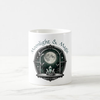 Kristalle & Vollmond mit Motten Hexen-Kunst Kaffeetasse