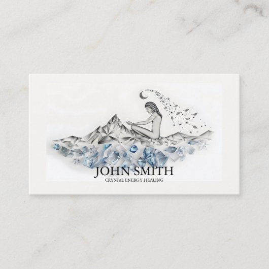 Kristallenergie Heiler Chakra Spirituelle Meditati Visitenkarte (Vorderseite)
