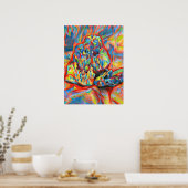 Kristallfarbene Bleistift abstrakt Zeichnend Kunst Poster (Küche)