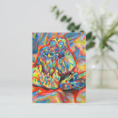 Kristallfarbene Bleistift abstrakt Zeichnend Kunst Postkarte (Stehend Vorderseite)