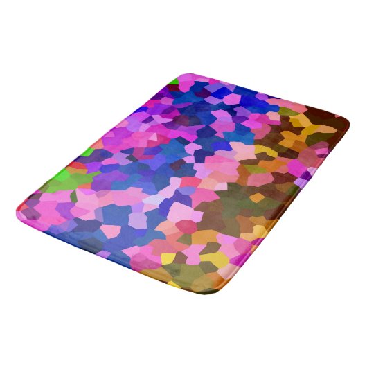 Kristallfarbenes Abstraktes Muster Badematte (Schrägansicht)