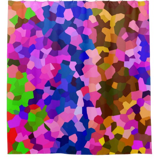 Kristallfarbenes Abstraktes Muster Duschvorhang (Vorderseite)