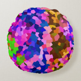 Kristallfarbenes Abstraktes Muster Rundes Kissen