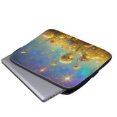 Kristallfelder und Sternenhimmel Laptopschutzhülle (Vorne Knopf)