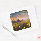 Kristallfelder und Sternenhimmel Quadratischer Aufkleber (Umschlag)