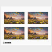 Kristallfelder und Sternenhimmel Rechteckiger Aufkleber (Blatt)