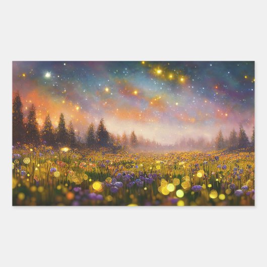 Kristallfelder und Sternenhimmel Rechteckiger Aufkleber (Vorderseite)