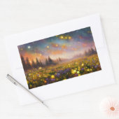 Kristallfelder und Sternenhimmel Rechteckiger Aufkleber (Umschlag)