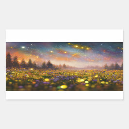 Kristallfelder und Sternenhimmel Rechteckiger Aufkleber