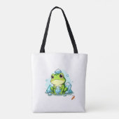"Kristallfrosch-Tote-Tasche: Niedlicher Frosch-Hol Tasche (Rückseite)