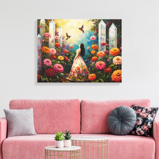 Kristallgarten Leinwanddruck (Insitu (Wohnzimmer))