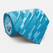 Kristallgefrorenes Spektrum Aquamarin zweiseitig Krawatte (Gerollt)