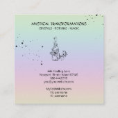 *~* Kristallgetränke Luna Moth Stars Pastel Rainbo Quadratische Visitenkarte (Rückseite)
