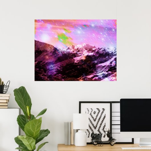 Kristallgipfel Abstraktes Poster (Heimbüro)