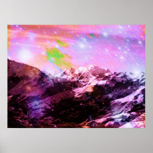 Kristallgipfel Abstraktes Poster