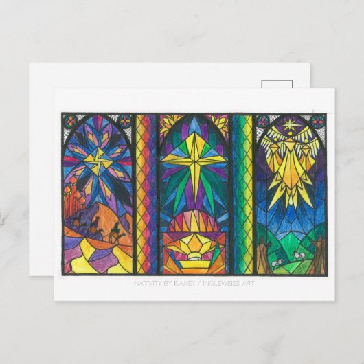 Kristallglas-Fenster-Postkarte Postkarte (Vorne/Hinten)